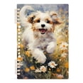 thumbnail image 2 of Dog Flowers Floral Ring Binder Notebook Journey Note Diary College Ruled Spiral Notebook Study Loose Leaf Paper A5 60 Pages, 2 of 8