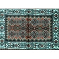 thumbnail image 1 of Ahgly Company Indoor Rectangle Persian Light Blue Traditional Area Rugs, 2' x 5', 1 of 4