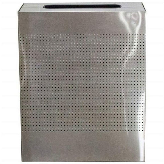 Witt Industries CLRC40-SS Rectangular Waste Receptacle with Perforated Holes & Bag Retainer Bands, Brushed Stainless Steel