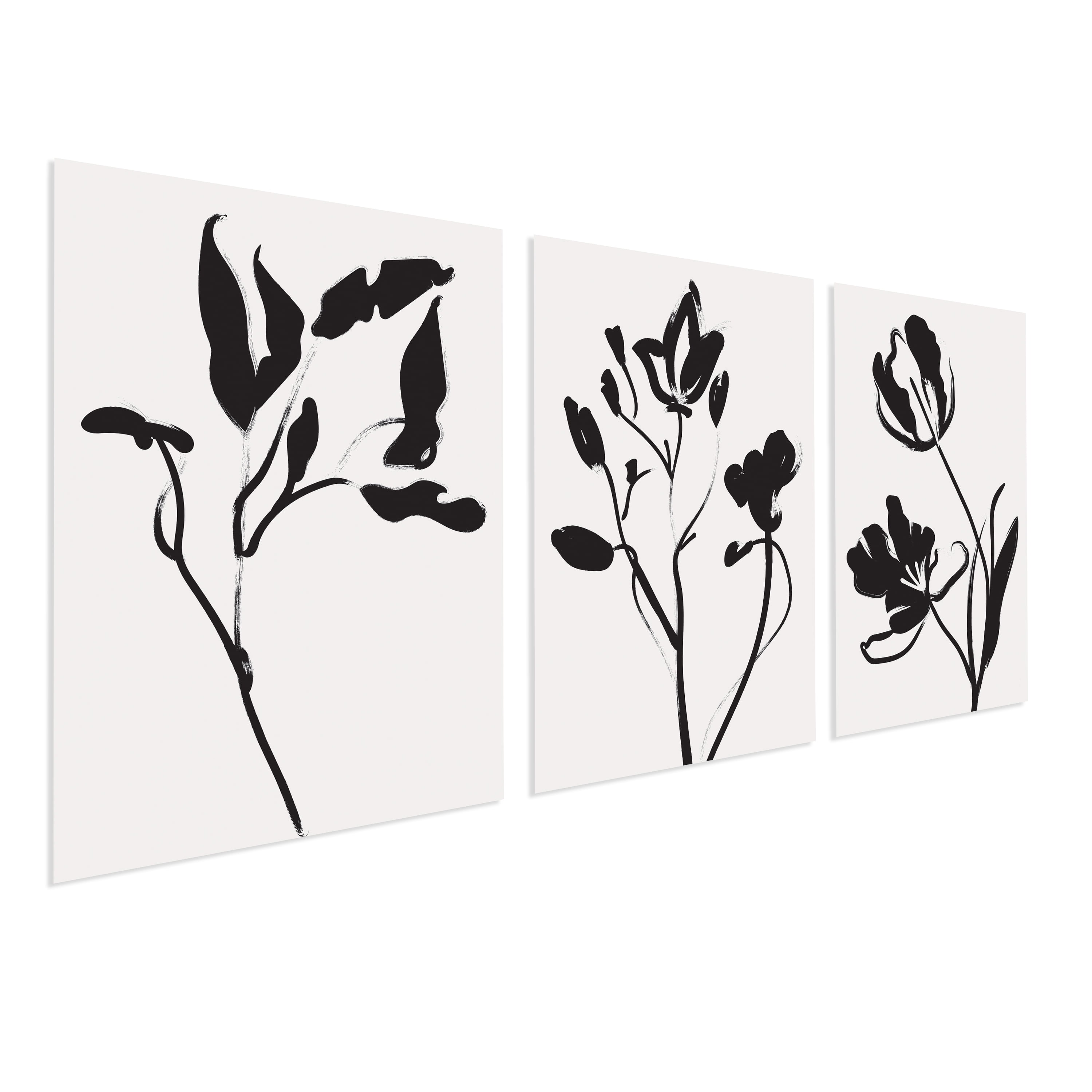 (2 pack) DesignOvation Botanicals Black and White Unframed Art Prints 8” x 10” Set of 3 by The Creative Bunch Studio