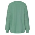 thumbnail image 6 of Stylish Women's Oversized Solid Color Crewneck Sweater - Long Sleeves, Autumn/Winter Knitwear, Gray Green, Size S Bienvenido, 6 of 7