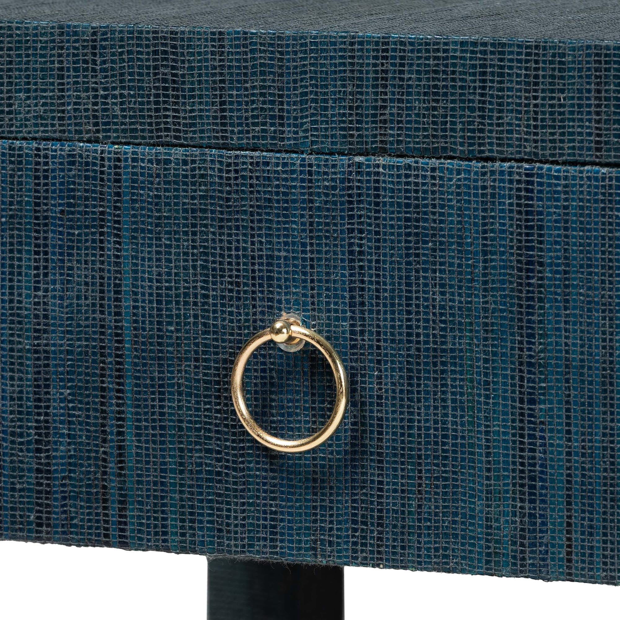 bali & pari Nata Boho Nightstand, 1-Drawer, Indigo Blue