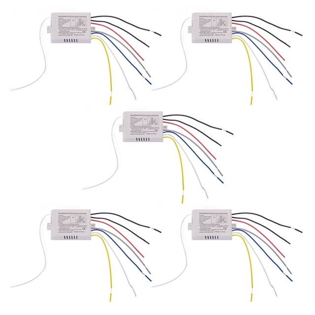 5X Lampara de Luz de 4 Vias Interruptor de Control Remoto Digital Inalambrico ENCENDIDO / APAGADO 220V