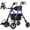 Blue, variant on Walkers for Seniors, 2 in 1 Rollator Wheelchairs Combo 10" Big Wheels Walker with Seat, Rollator Transport Chair with Brakes Folding Rolling Walker for Adults, Red