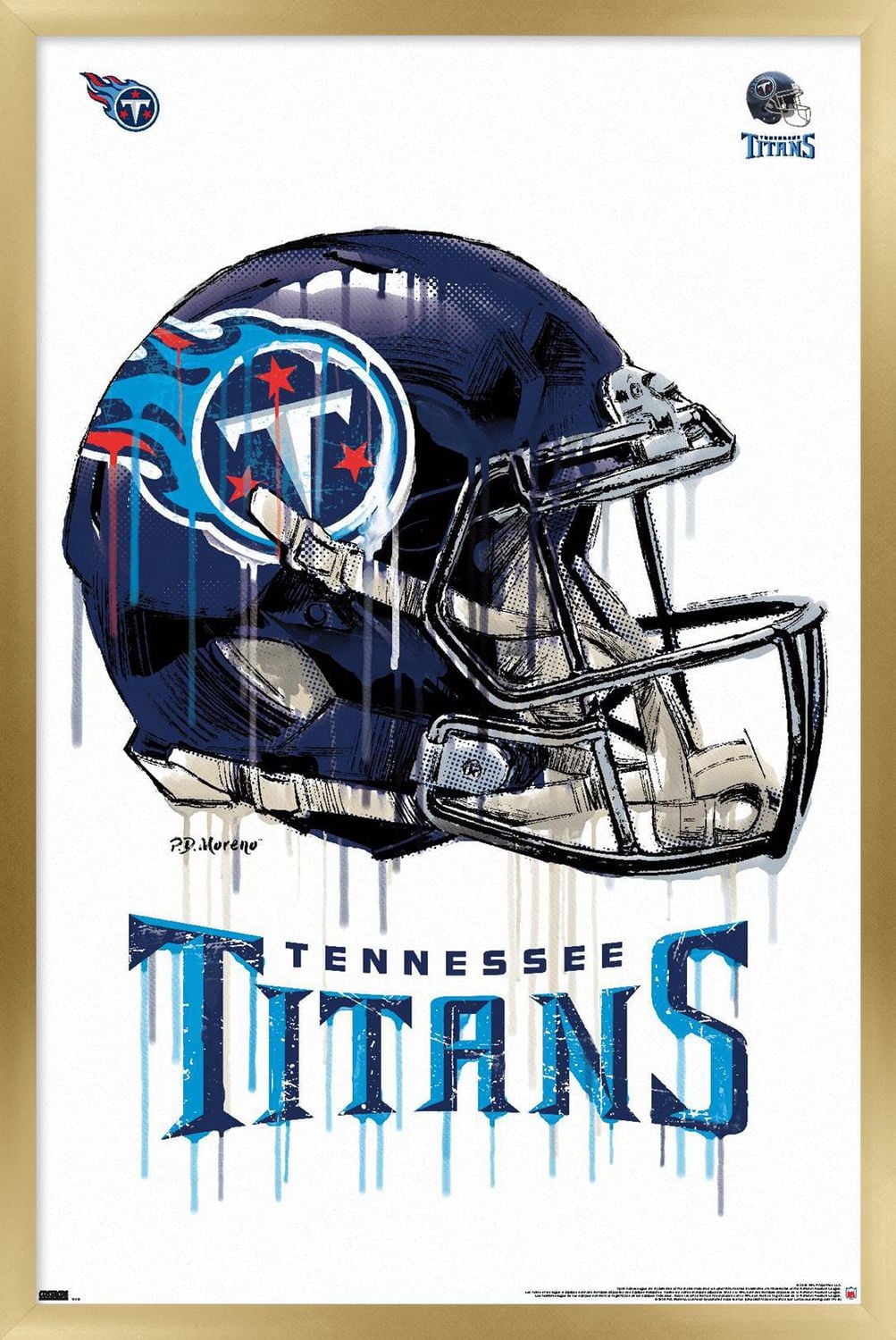 NFL Tennessee Titans - Drip Helmet 20 Wall Poster, 22.375" x 34"