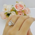 thumbnail image 4 of Two Piece Round Ring Cubic Zirconia White Tone 925 Sterling Silver, Size 10, 4 of 7