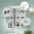 thumbnail image 4 of ANGELES HOME 24"x 30"Wall Mount Wood Medicine Cabinet with Double-Side Mirrors, Solid Wood Mirror Cabinet Storage with 2 Shelves and Soft-Close Door, Bathroom Mirror Cabinet with Metal Alloy Hardware, 4 of 11