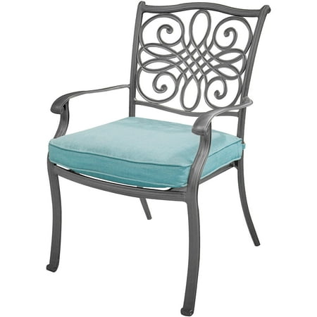 Hanover Traditions 9-Piece Dining Set in Blue with 8 Stationary Chairs and a 42" x 84" Dining Table in a Gray Finish