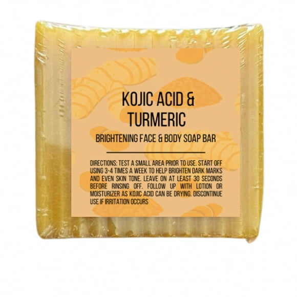 Summer Savings! Gspmoly Handmade Soaps, Turmeric Soap with Kojic Lemon Turmeric Soap with Ginger Particles Soap 100G Organic Soaps
