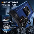 thumbnail image 6 of JTCASES for Samsung Galaxy S24 Ultra Armor Case, Built-in Rotatable Kickstand Anti-slip Bumper Heavy Duty Protective Hybird Shockproof Anti-fall Shell Car Mount, Blue, 6 of 8