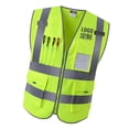 thumbnail image 3 of Chaleco de seguridad transpirable Yotijar con cremallera 4 bolsillos tiras reflectantes NeonGreen L, 3 of 10