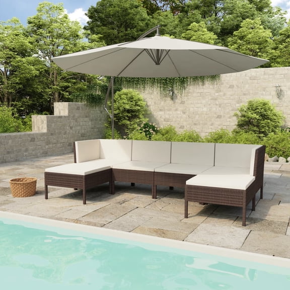 vidaXL Patio Furniture Set Brown PE rattan Large Modular