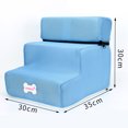 thumbnail image 4 of HEVIRGO Small Dog Cats Pet Foldable 3 Steps Stair, Removable Non-slip Ramp Climbing Detachable Bed Ladder, Pet Storage Stepper for High Beds Sofa, 4 of 10