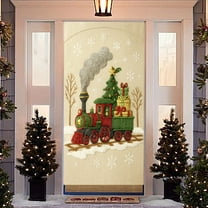Hometravel Christmas Door Curtain Decor, Holiday Scene Background Entrance Cover, Seasonal Display Piece for Home, Party, Festive Atmosphere