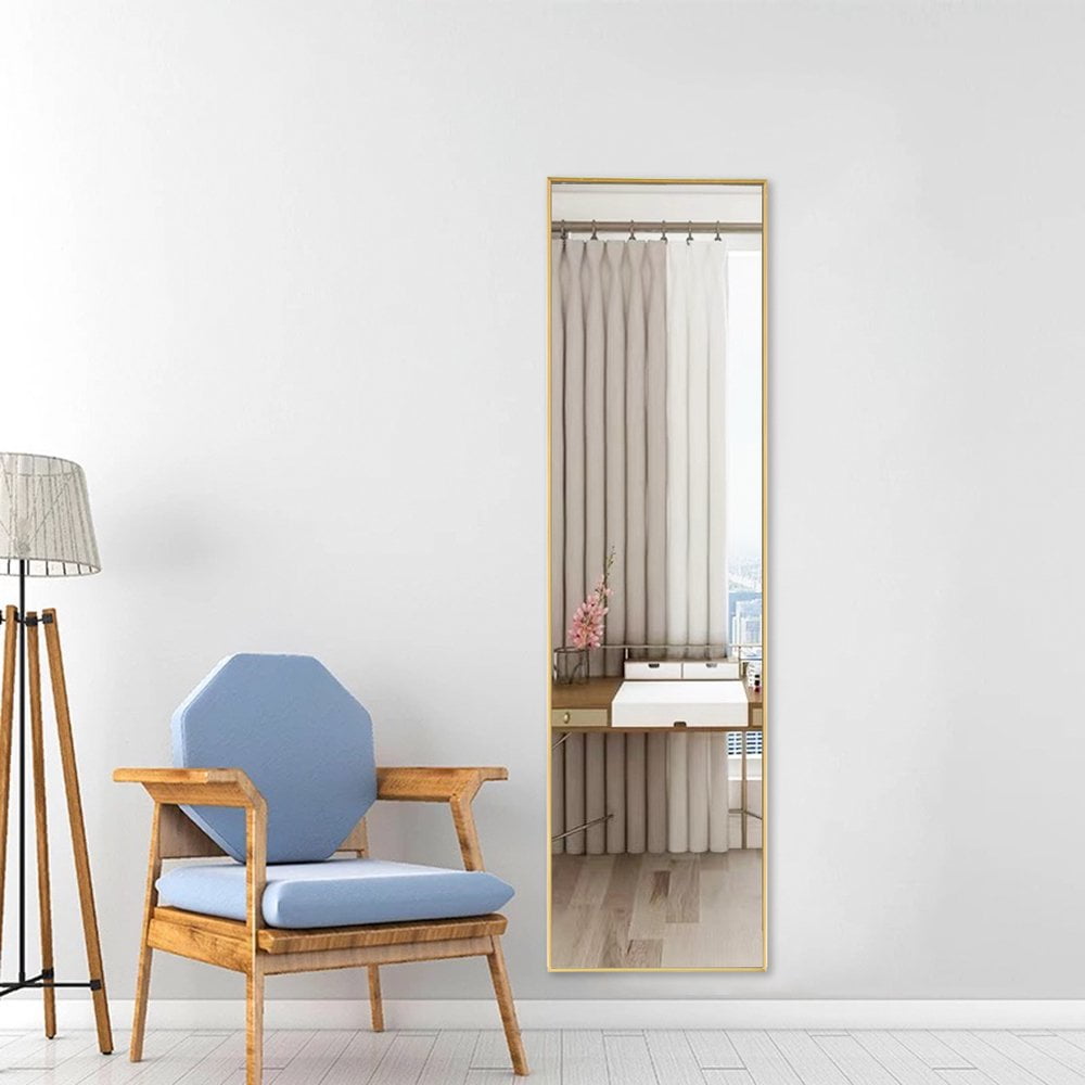 Hassch 50" x 14" Full Length Mirror Over the Door Mirror, Long Door