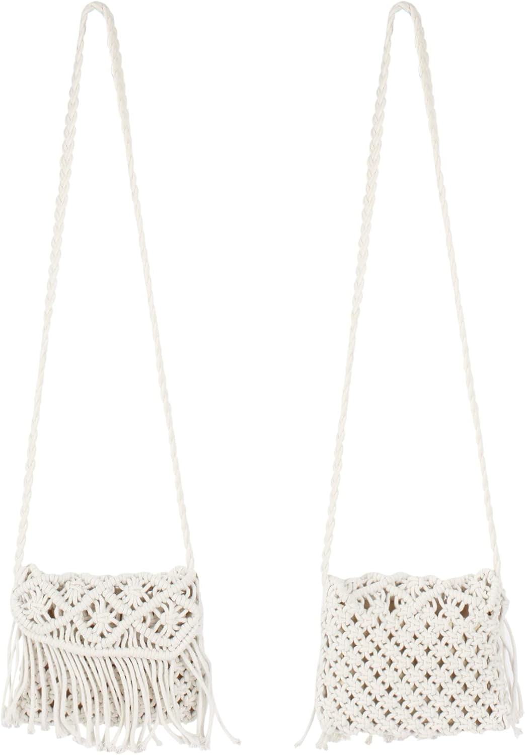 Women Small Cotton Crochet Cross-body Bag Bohemian Shoulder Bag Purse