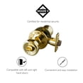 thumbnail image 4 of Polished Brass Privacy Door Knob, Bed and Bath, 6-Way Universal Fit, 4 of 13
