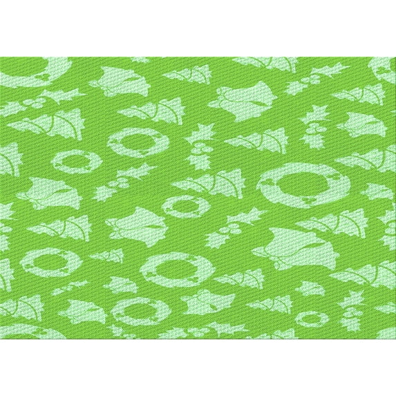 Ahgly Company Indoor Rectangle Patterned Emerald Green Area Rugs, 5' x 8'