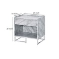 thumbnail image 5 of Faux Marble Accent Table with Chrome Finish, White, 5 of 5
