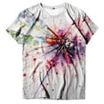 thumbnail image 4 of LINGLANG Womens Summer Tops Dressy Casual Summer Casual Round Neck Short Sleeve Flower Print Tshirt Top Oversized Tshirts, 4 of 4