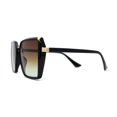 thumbnail image 4 of Womens Metal Bridge Oversize Rectangle Butterfly Diva Sunglasses Black Brown Green, 4 of 4