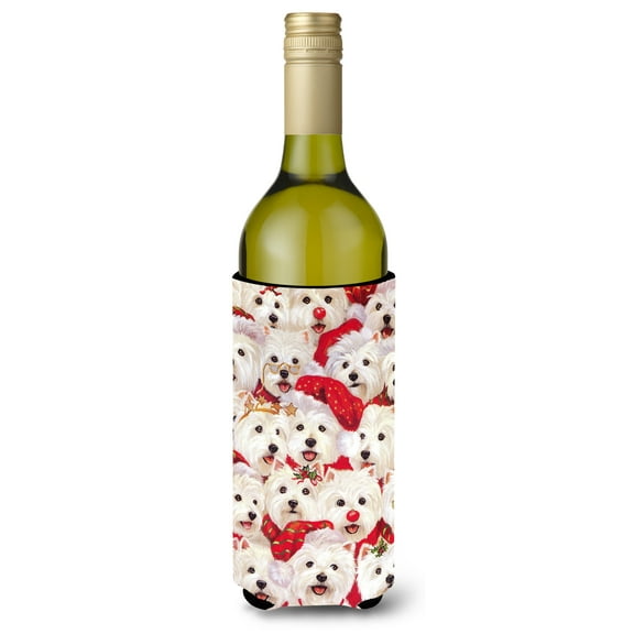 Westie Christmas a Plenty Wine Bottle Hugger