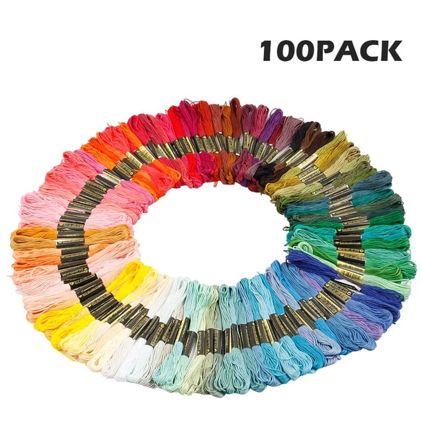 18 Écheveaux De Fil à Broder Bleu Dégradé - Fil Multicouleur Pour Point De Croix, Bracelets Et Couture
