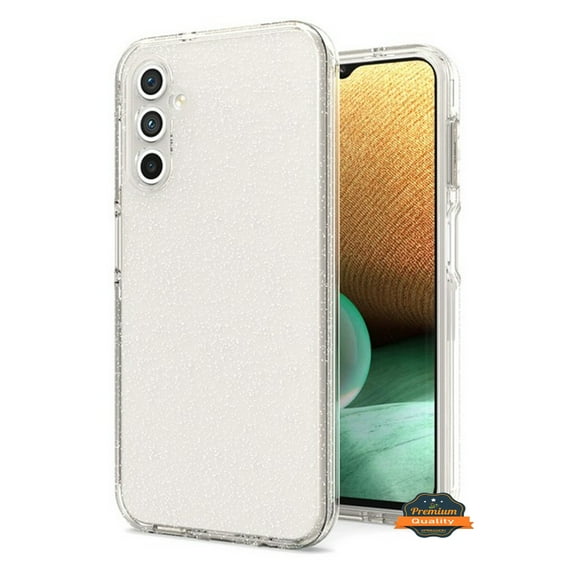 Designed for Samsung Galaxy A15 5G Glitter Sparkle Bling Shiny Thin Slim Hybrid Shockproof Rubber Silicone Soft TPU Gel Protective Phone Case Cover [Clear]