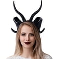 thumbnail image 1 of Diadema de cuernos de diablo negros de Halloween, cuernos para cosplay, diadema de cuernos para Halloween, accesorios de disfraz de cosplay, 1 of 5