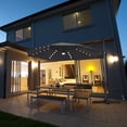 thumbnail image 3 of Costway 10ft Solar LED Cantilever Offset Patio Umbrella 360dgrees Rotation Aluminum Gray, 3 of 7