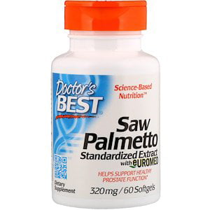 Doctor's Best, Saw Palmetto, Standardized Extract with Euromed, 320 mg, 60 Softgels (Pack of