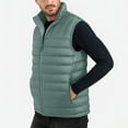 thumbnail image 3 of KeShDi Trench Coat Men Lightweight Jacket Solid Color Sleeveless Multifunctional including storage bag Warm Windproof Casual Travel Jacket Mint Green XL, 3 of 8