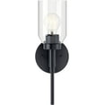 thumbnail image 2 of Madden 1-Light Wall Sconce with Clear Glass in Black, Sloped Ceiling Compatible, for Bathroom or Hallway (14.75" x 5"), 55183BK, 2 of 6