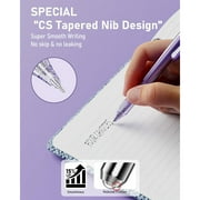 Four Candies 14Pack Pastel Gel Ink Pen Set,Cute Retractable 0.5mm Fine Point Pen,11 Pack Black Ink and 1 Pc Purple Ink Pens with 2Pcs Highlighter for Office, Mothers Day Gifts(Purple)