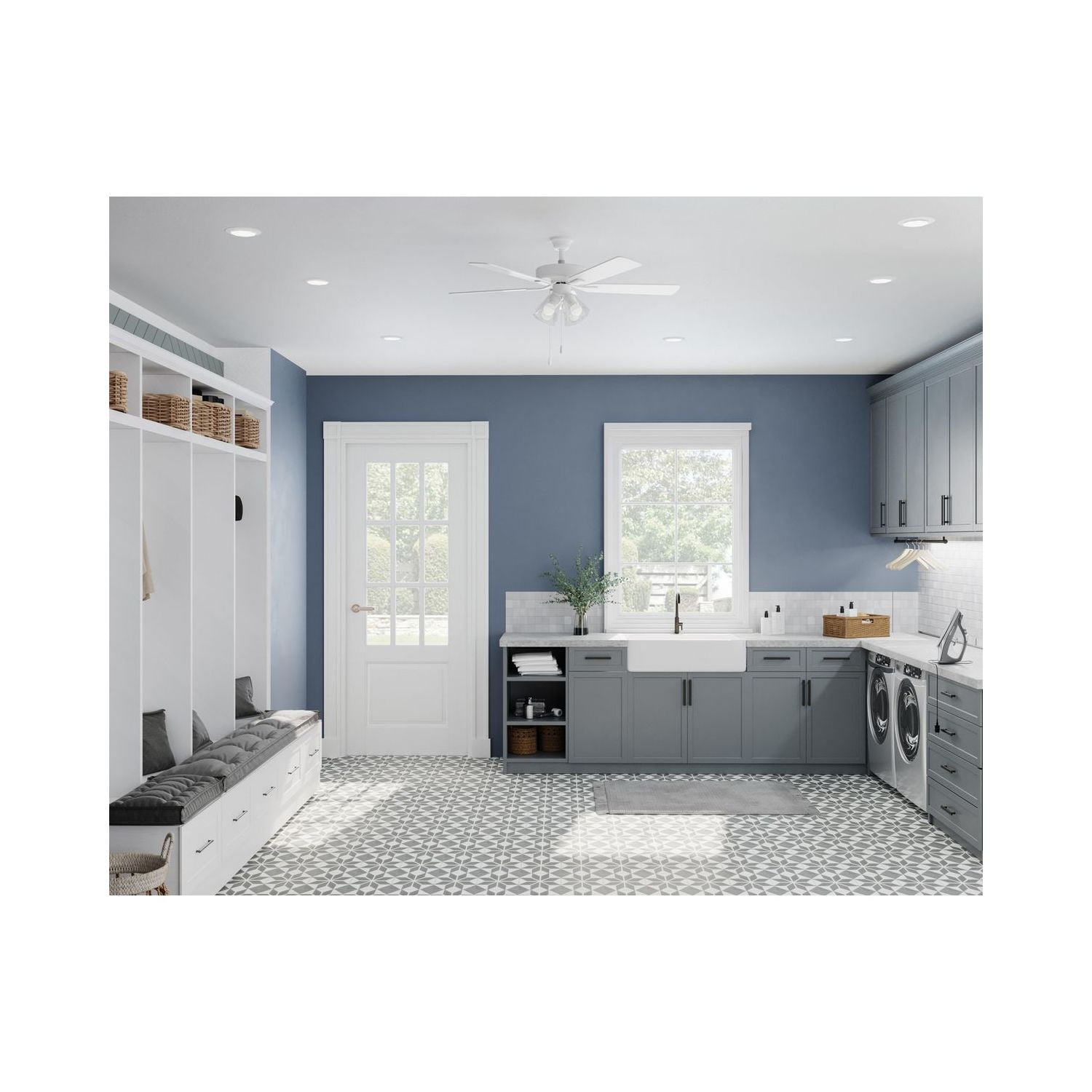 AirPro 52 in. White 5-Blade AC Motor Transitional Ceiling Fan with Light