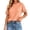 Orange, variant on Women's Sweet Flared Ruffle Short Sleeve Top Ladies Casual Solid Plain Crewneck T Shirt Summer Slim Fit Basic Short Sleeve Soft Comfy Everyday Wear Tee