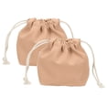 thumbnail image 1 of Uxcell 2 Pcs Bolsa de Maquillaje con Cuerda, 4.7" Bolsa Cosmética de Lona Organizadora de Artículos de Tocador para Viajes, Rosa Oscuro, 1 of 7