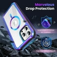 thumbnail image 6 of for iPhone 14 Pro Max Case Magnetic, [Compatible with MagSafe & 3X Military Grade Drop Protection] Clear Back Aluminum Frame Phone Case for iPhone 14 Pro Max, Iridescent, 6 of 13
