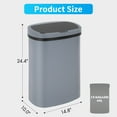 thumbnail image 7 of YRLLENSDAN 13 Gallon Touch Free Trash Can with Lid Auto Open, 49L Motion Sensor Kitchen Garbage Can Plastic Dustbin for Kitchen with Anti-Fingerprint Trash Bin for Office Bedroom, Gray 1 Pack, 7 of 7