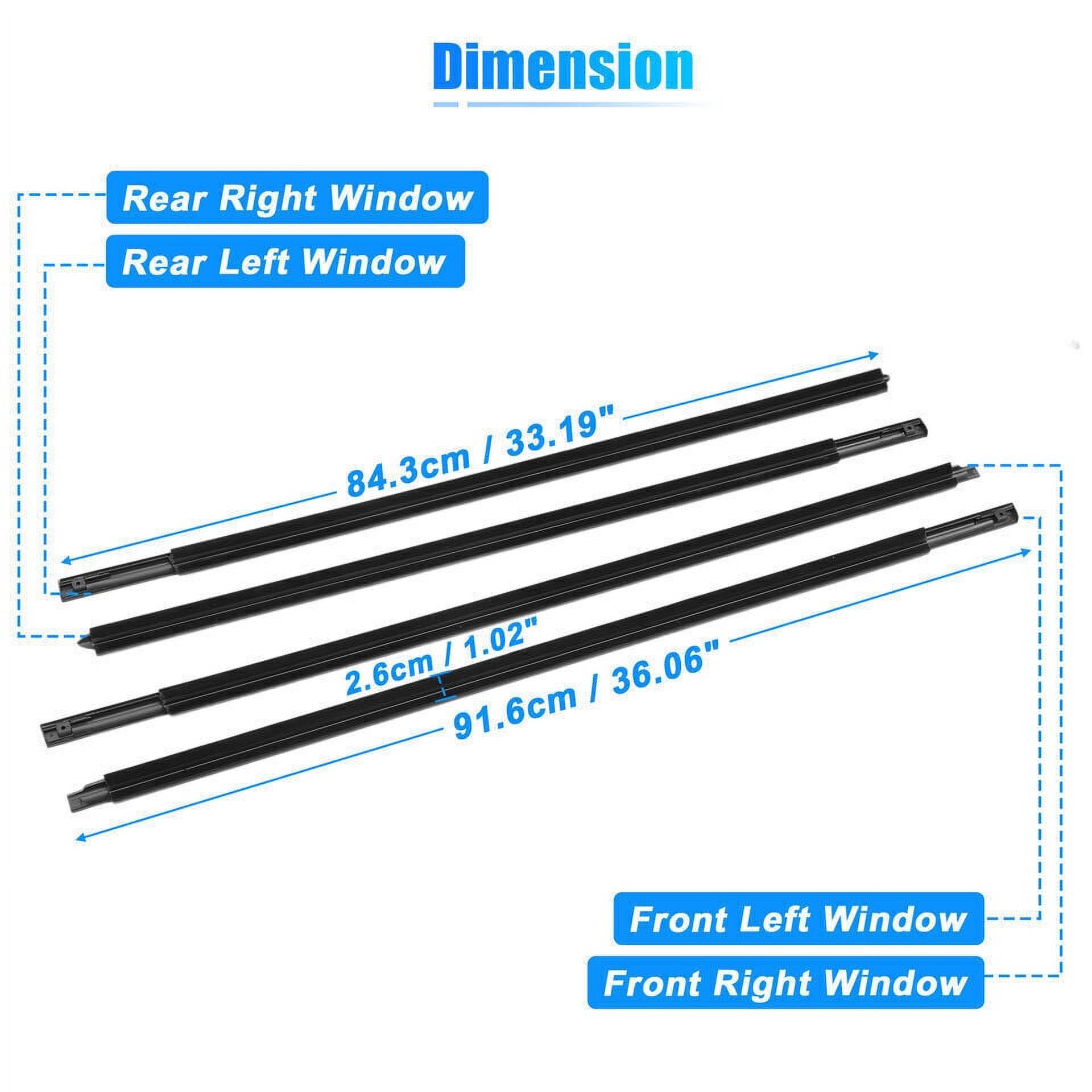 SAUTO 4x Door Outer Belt Weatherstrip For Dodge Ram 1500 2500 3500 2009-2021 – Black