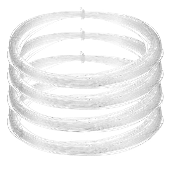 Uxcell 4 Pcs Clear Fishing Line Wire 460ft Nylon Fishing Bracelet String 0.5mm Monofilament Invisible Cord String for Hanging Balloon Decorations Crafts Jewelry Beading Making Sewing