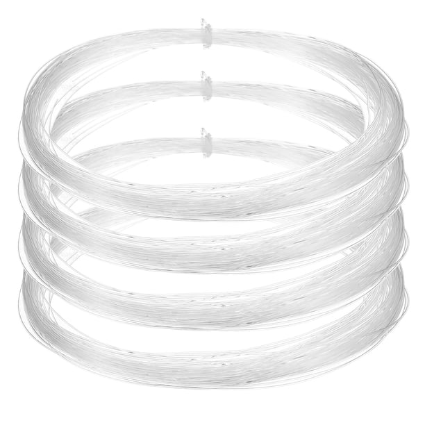 Uxcell 4 Pcs Hilo de Pesca Claro 460ft Hilo de Nylon para Pulsera de Pesca 0.5mm Cordón Invisible para Colgar Decoraciones de Globos Artesanías Joyería Fabricación de Perlas Costura
