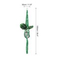 thumbnail image 2 of Soportes de plantas de macramé Uxcell para interiores, estante para plantas colgante con base de madera resistente para colgar en la pared, techo o ventana, paquete de 2 en verde, 2 of 7