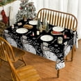 thumbnail image 2 of Christmas Tablecloth 60×84 Inch Rectangular, Snowman and Snow Grey Washable Table Cover for Party Picnic Dinner Decor, 2 of 6