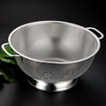 thumbnail image 2 of EeaseCA Stainless Steel Professional Colander Strainer with Heavy Duty Handles and Self-draining Solid Ring Base, 2 of 8