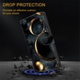 thumbnail image 4 of Case For iPhone 12 Pro Max Crystal Material Painted Pattern With Multi-Card Holder Bills Slot, PU Leather Magnetic Wallet Case,Black Gold,For iPhone 12 Pro Max, 4 of 6