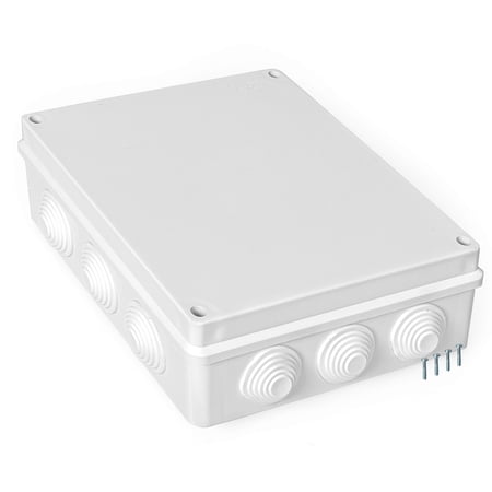 Outdoor Electrical Junction Box - Large 10 x 8 Inch Waterproof Plastic Box with Cover for Electronics