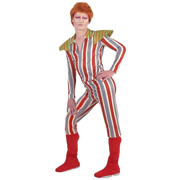 HPO Adult Mens Cosplay 80s Popstar Outer Space Costume, Best for Halloween Dress, Synthetic Fabric