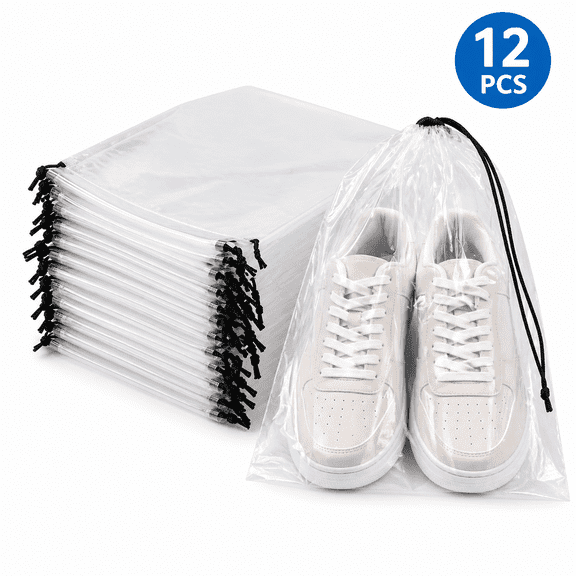 Transparent Shoe Bags for Travel Large Clear Shoes Storage Organizers Travel Accessories 12 Pcs