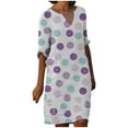 thumbnail image 2 of Babysbule Womens Dresses Fashion Women's Casual Half Sleeve V-Neck Dots Printed Ladies Loose Long Dress, 2 of 7